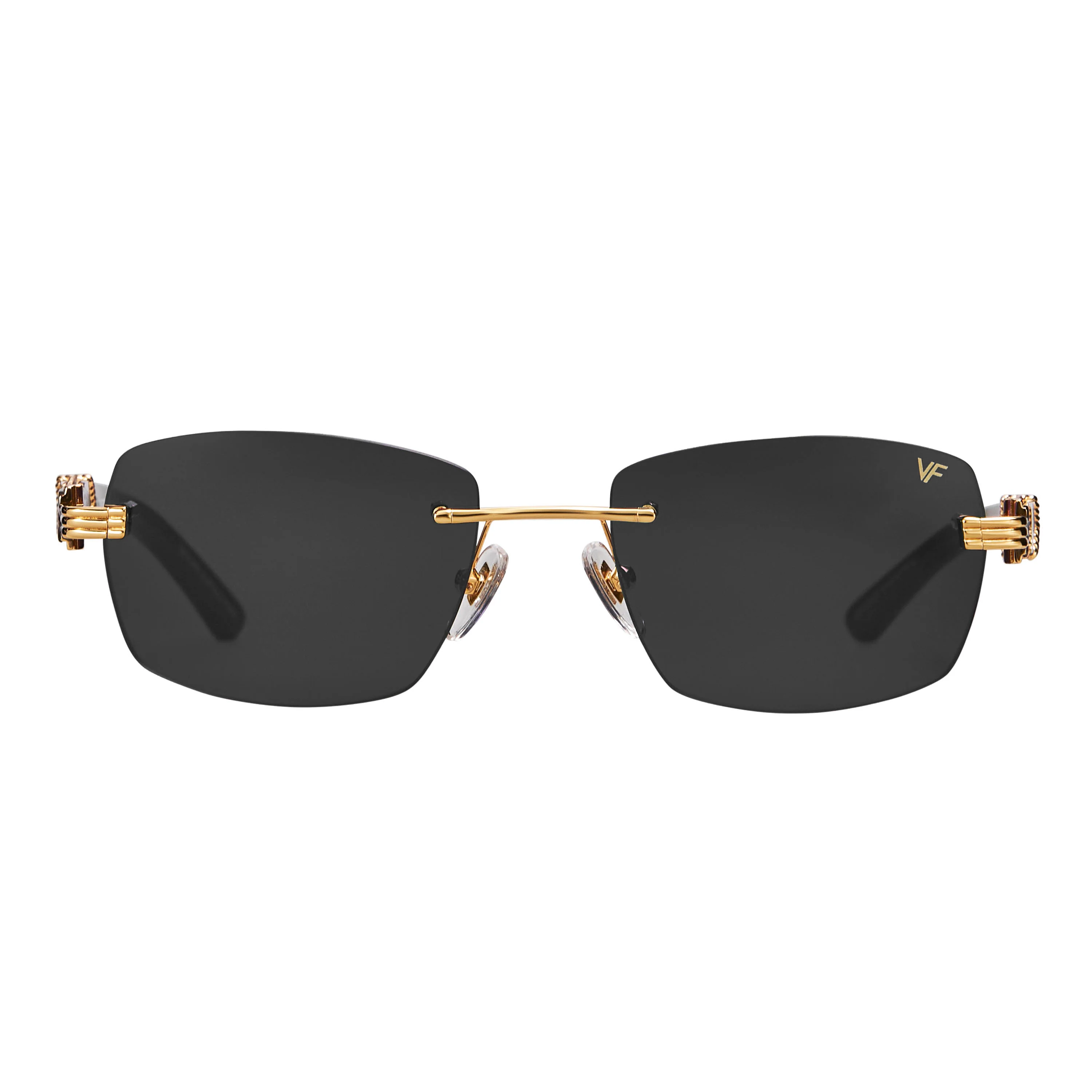 Bal Harbour Buffs Rimless Black Buffalo Horn 24KT Gold - Image 4
