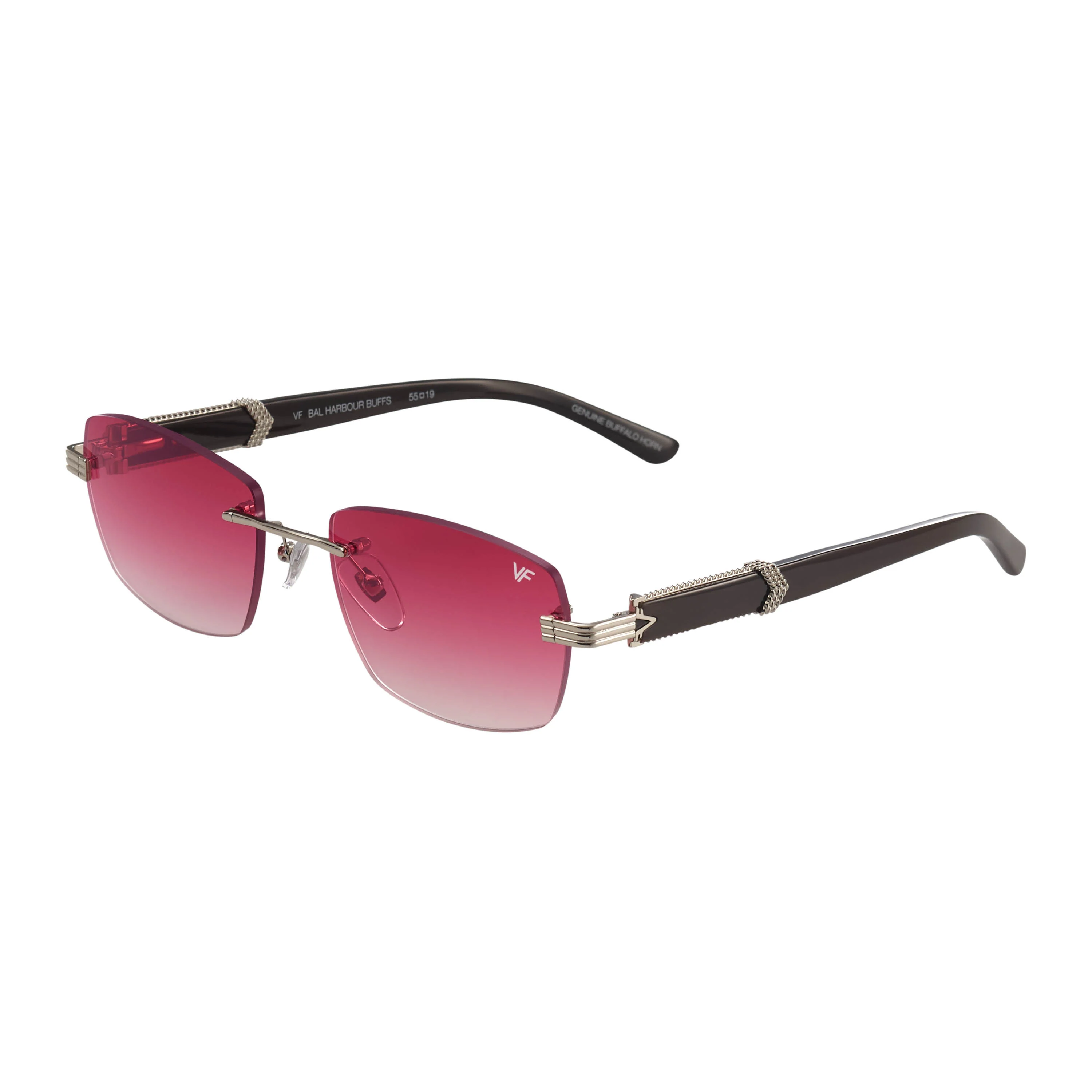 Bal Harbour Buffs Rimless Black Buffalo Horn 24KT White Gold - Image 11
