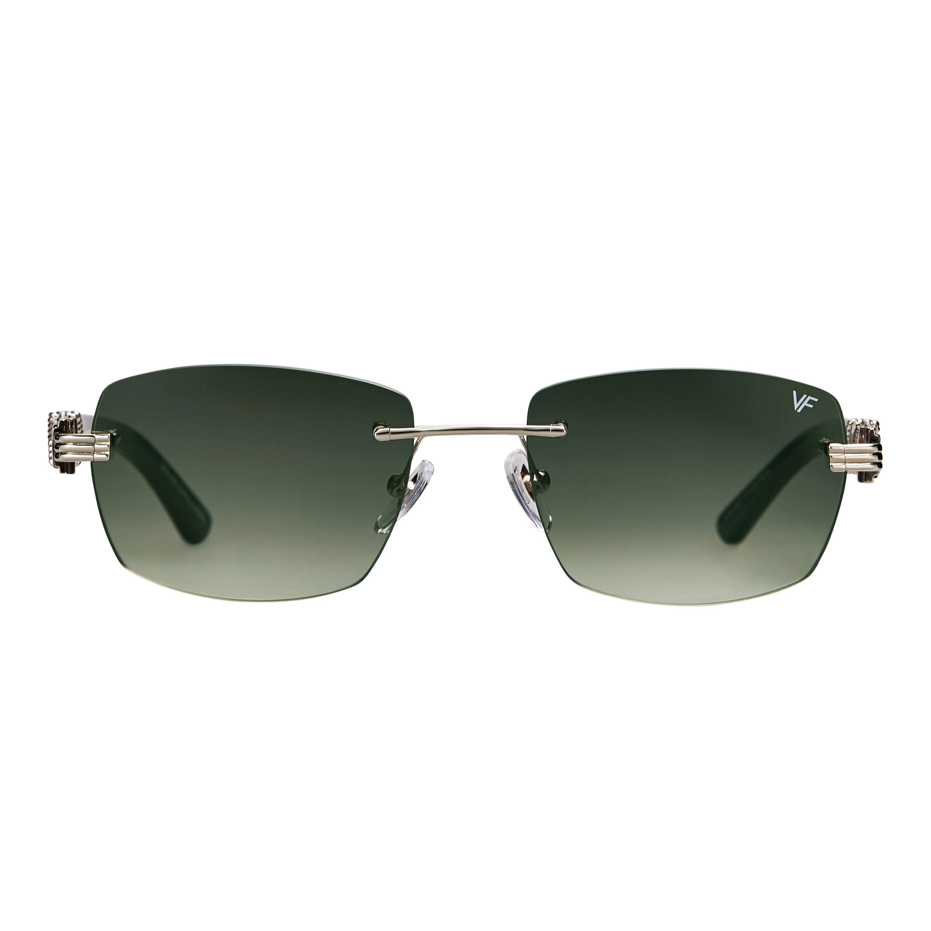 Bal Harbour Buffs Rimless Black Buffalo Horn 24KT White Gold - Image 13