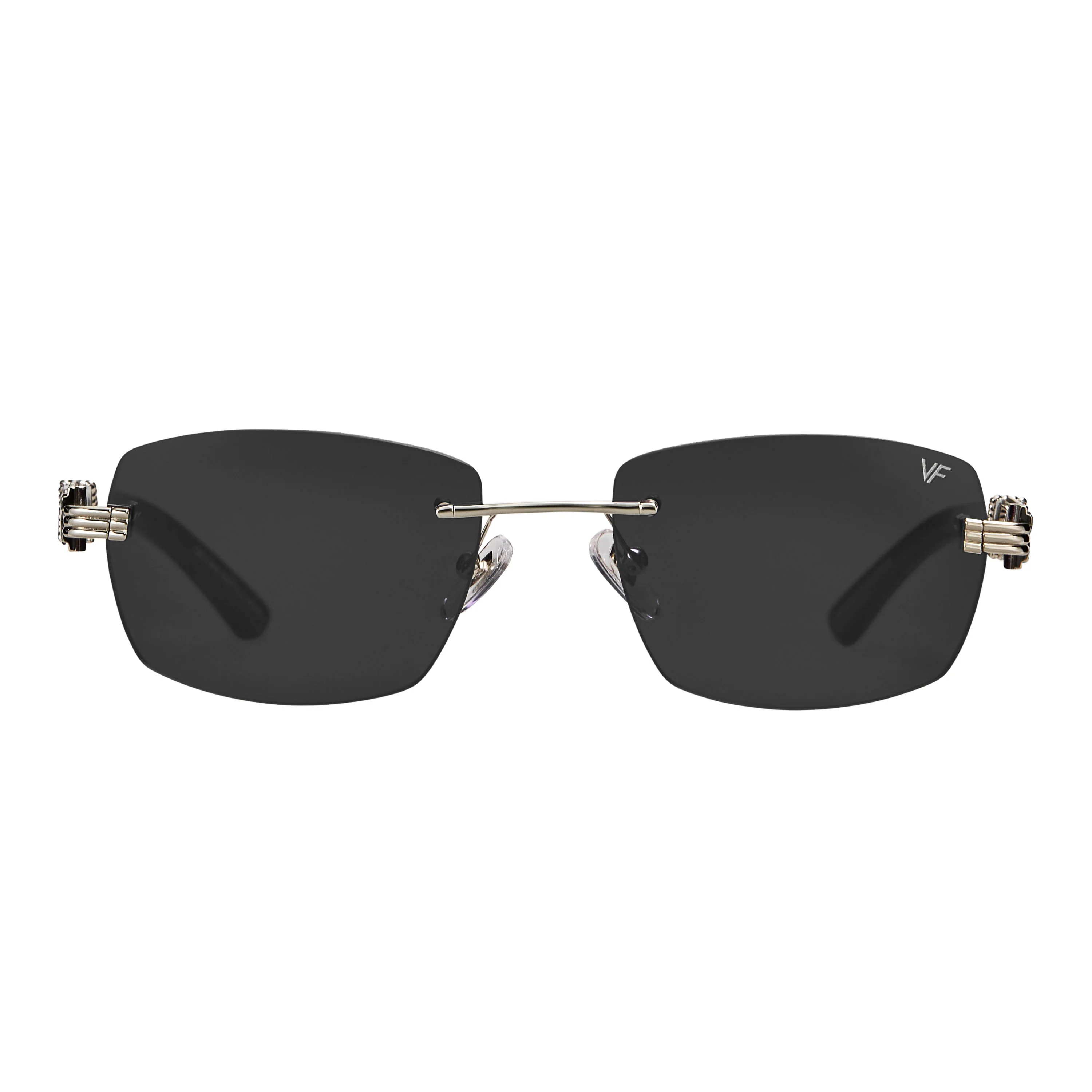 Bal Harbour Buffs Rimless Black Buffalo Horn 24KT White Gold - Image 4