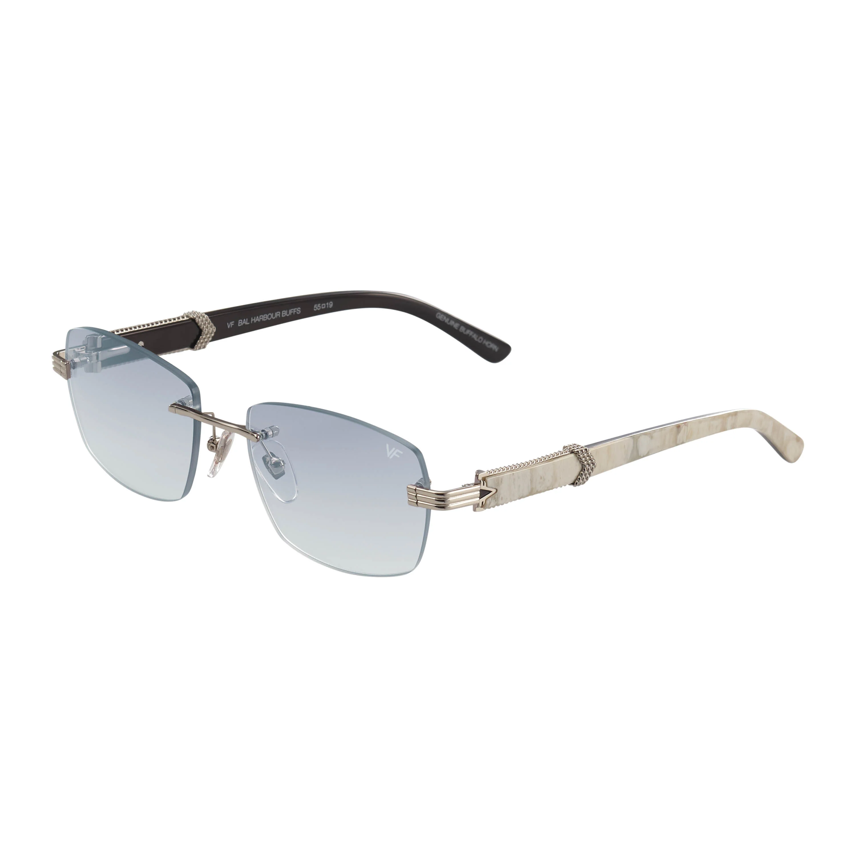 Bal Harbour Buffs Rimless White Buffalo Horn 24KT White Gold - Image 11
