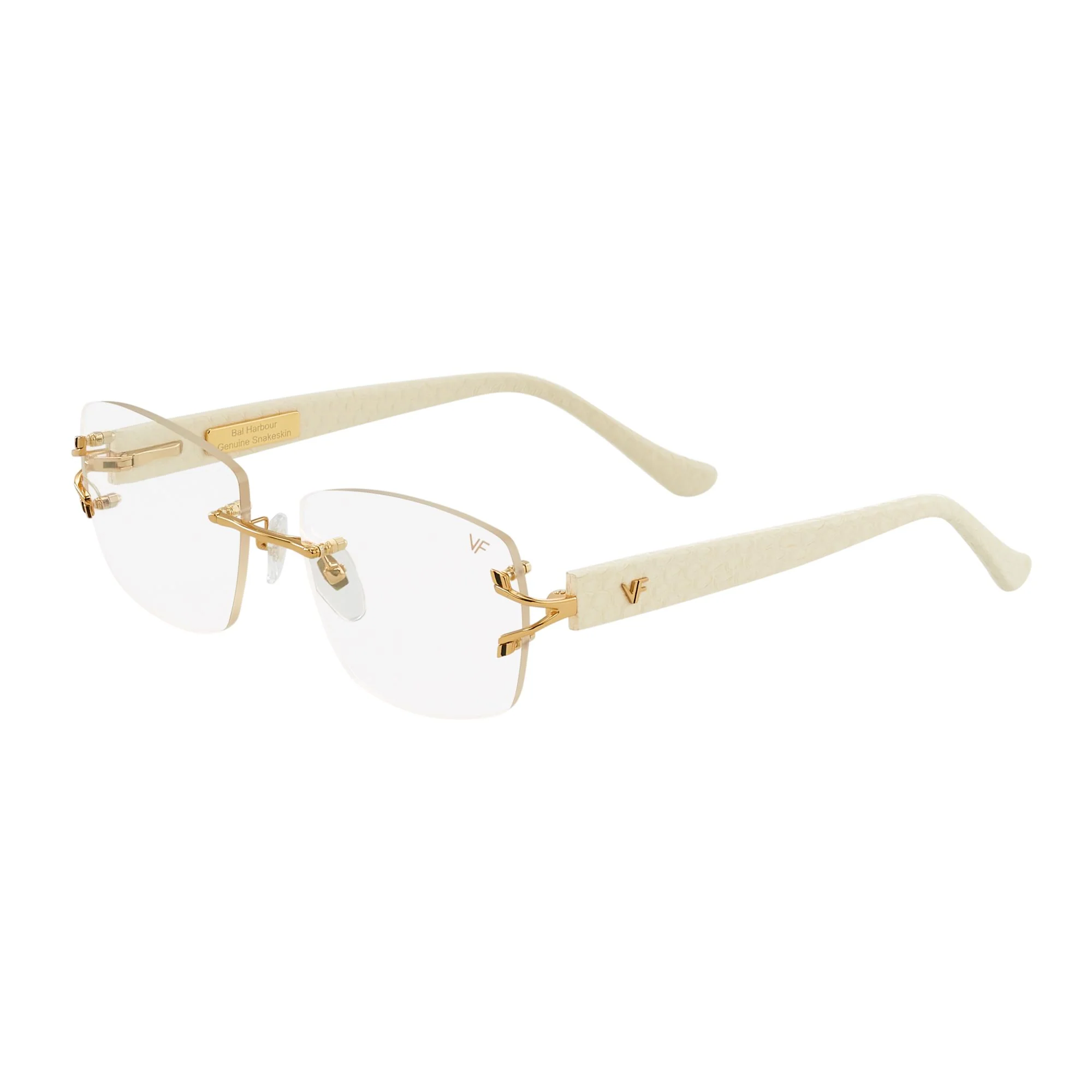 Bal Harbour Cream Snakeskin Edition Rimless Drill Mount - Image 6