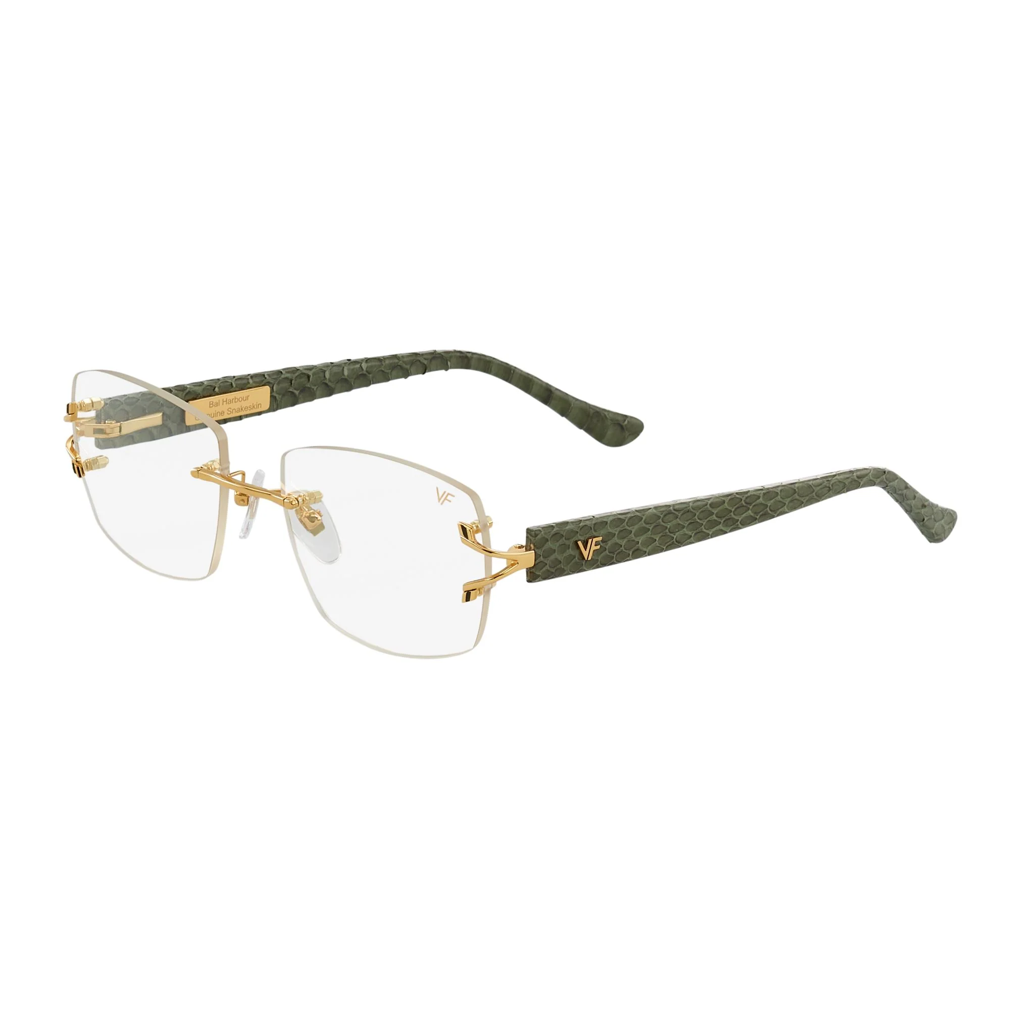 Bal Harbour Green Snakeskin Edition Rimless Drill Mount - Image 6