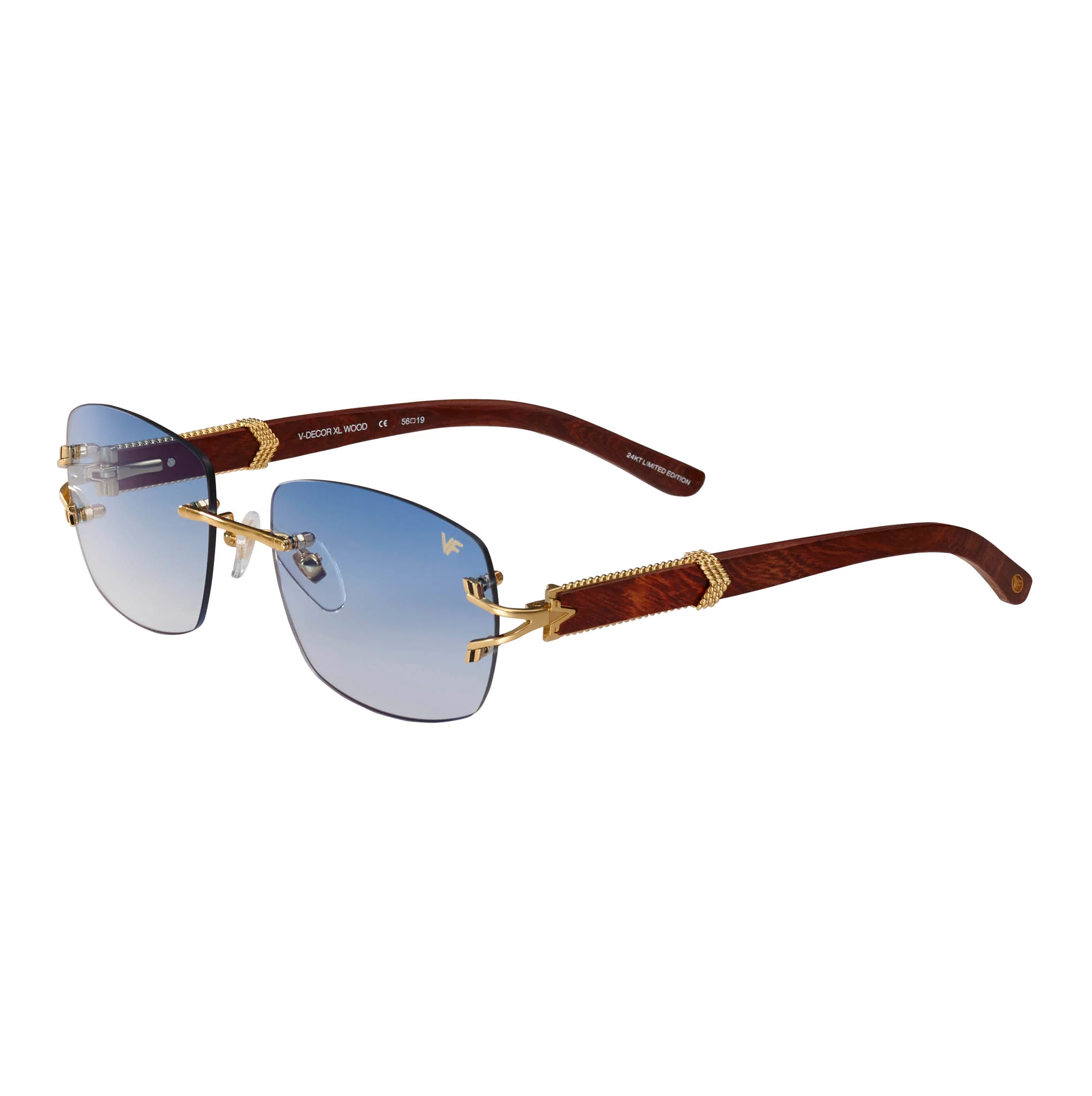 Bal Harbour Wood Edition Rimless Drill Mount 24KT Gold - Image 13