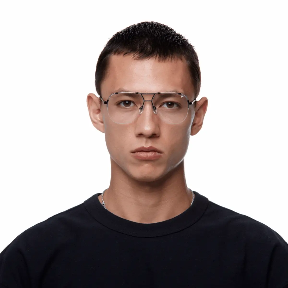 Blanco Half Rim 24KT Two-Tone Black / White Gold - Image 10