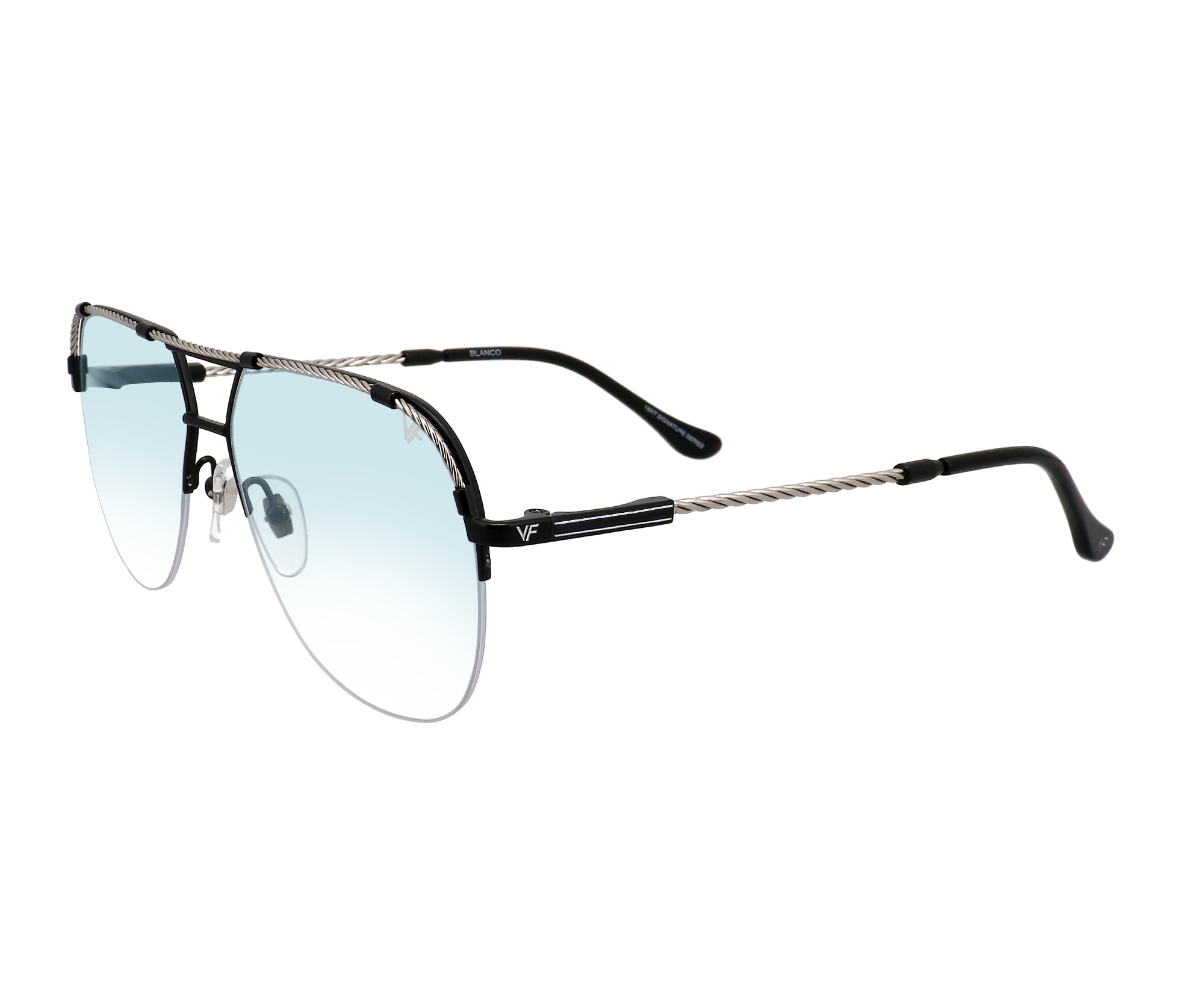 Blanco Half Rim 24KT Two-Tone Black / White Gold - Image 2