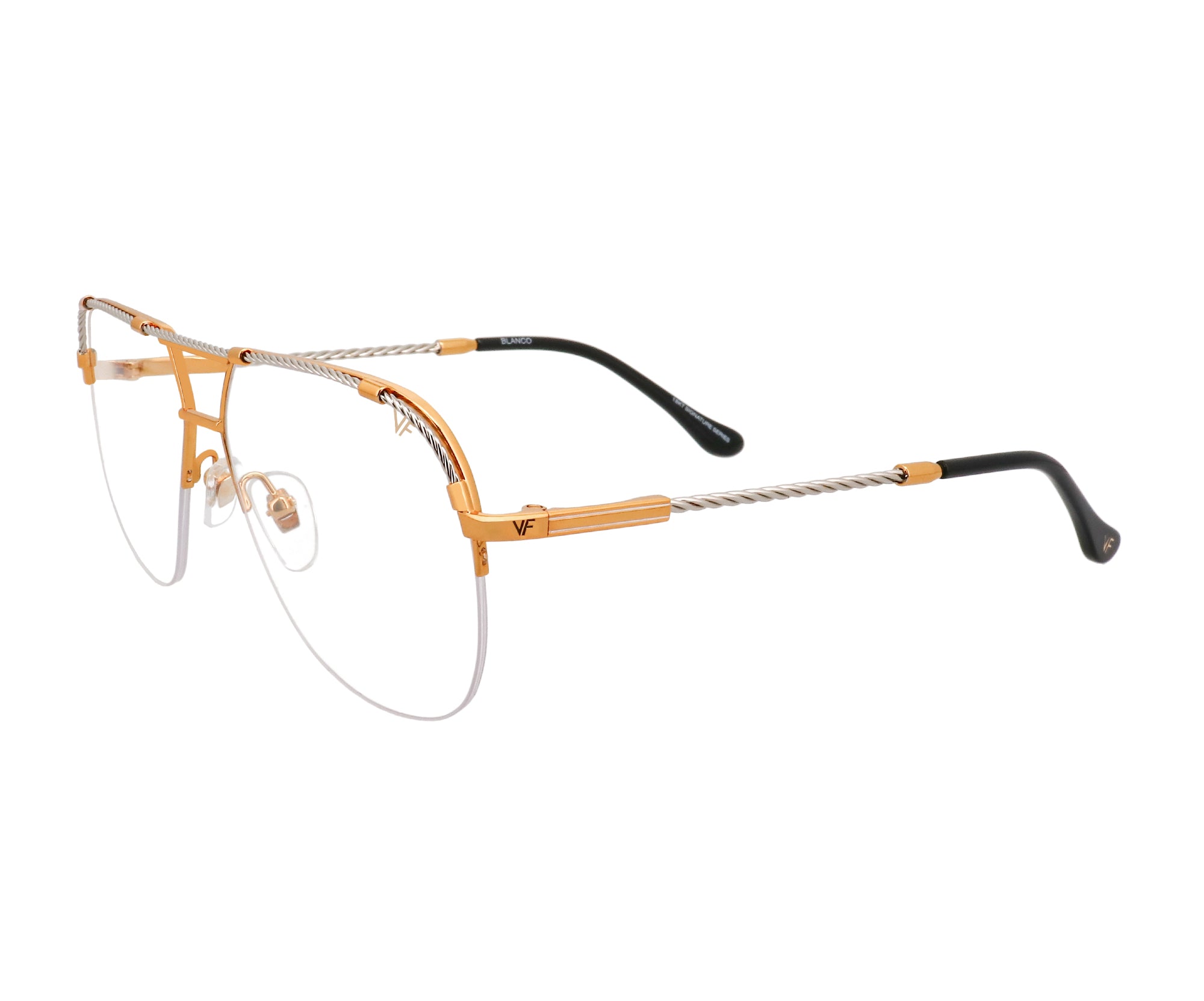 Blanco Half Rim 24KT Two-Tone Yellow / White Gold - Image 14