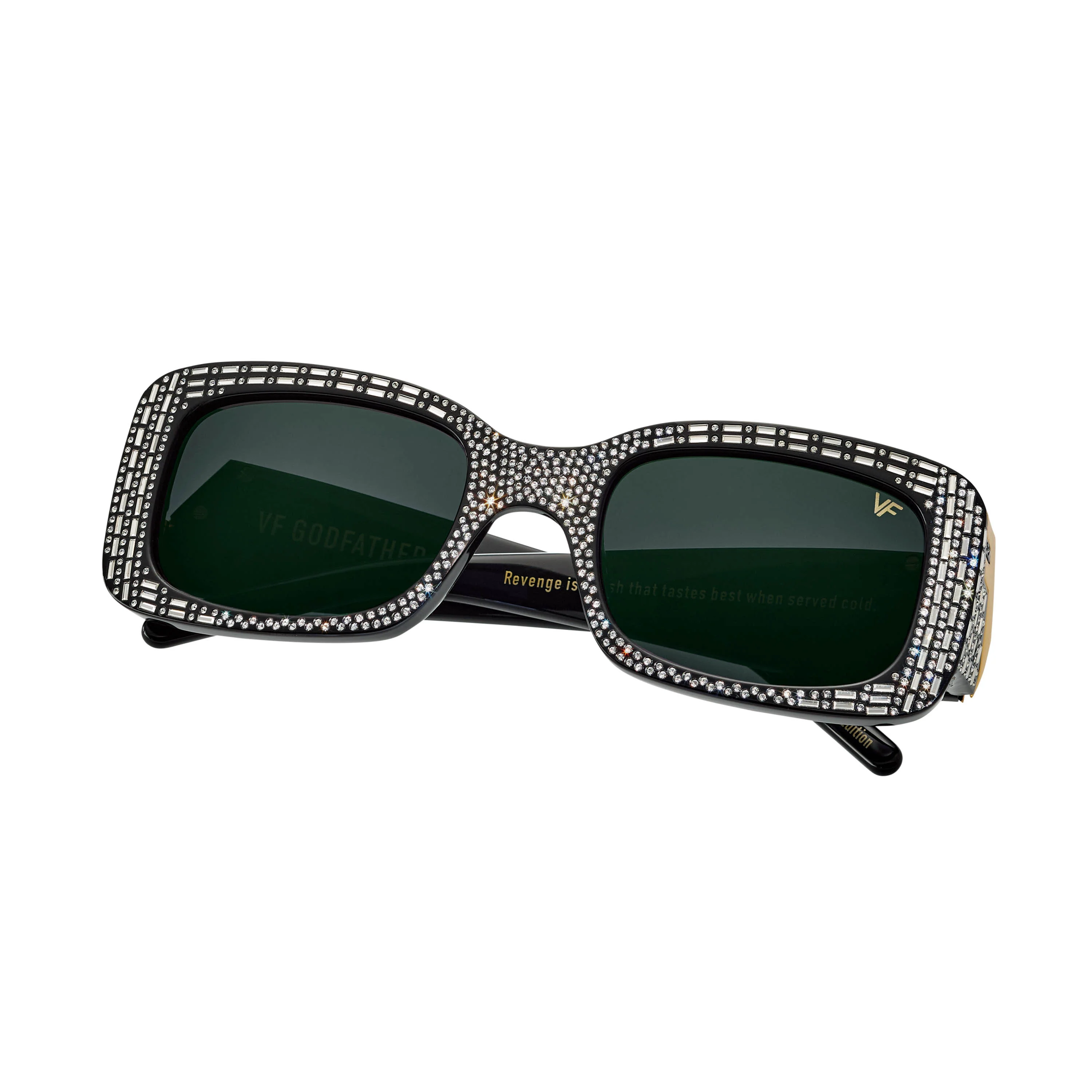 Godfather Black Acetate Swarovski Baguette Crystals Edition - Image 3