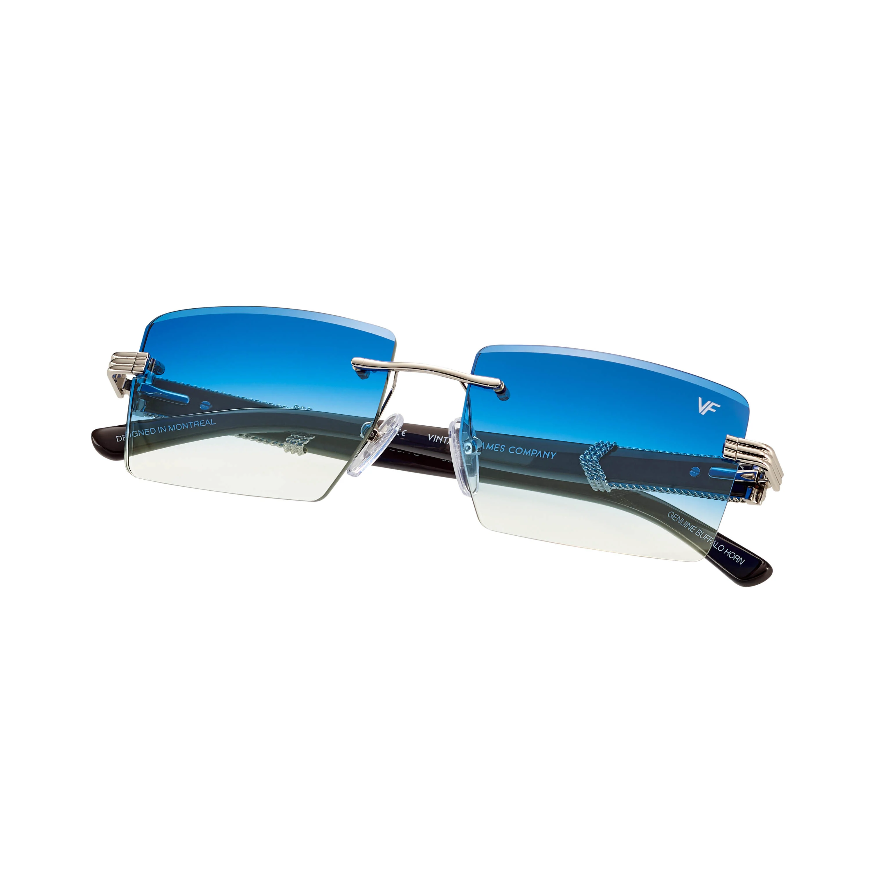 Icon Buffs Rimless Black Buffalo Horn 24KT White Gold - Image 3