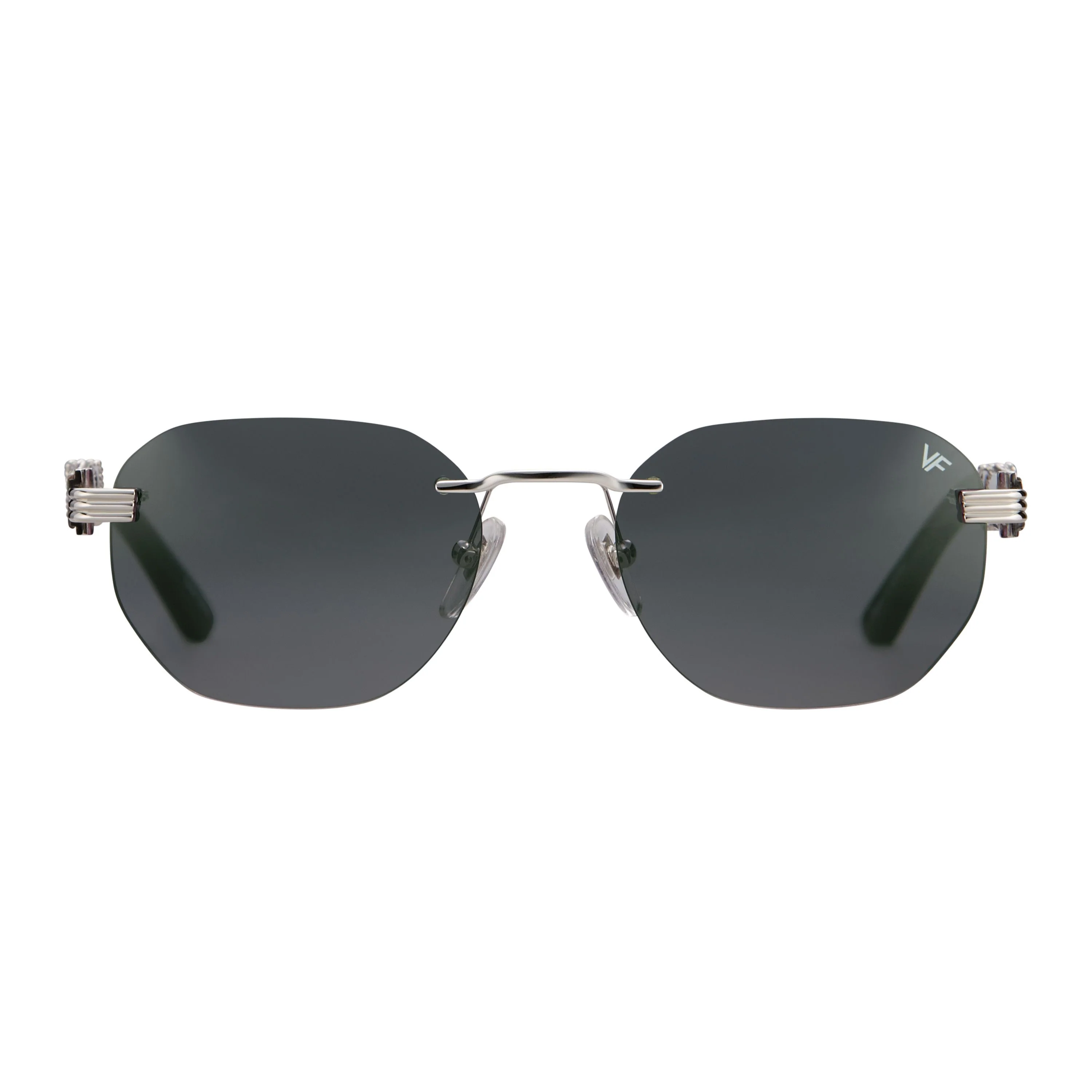 Detroit Player Buffs Rimless Black/Ivory Buffalo Horn 24KT White Gold - Image 15