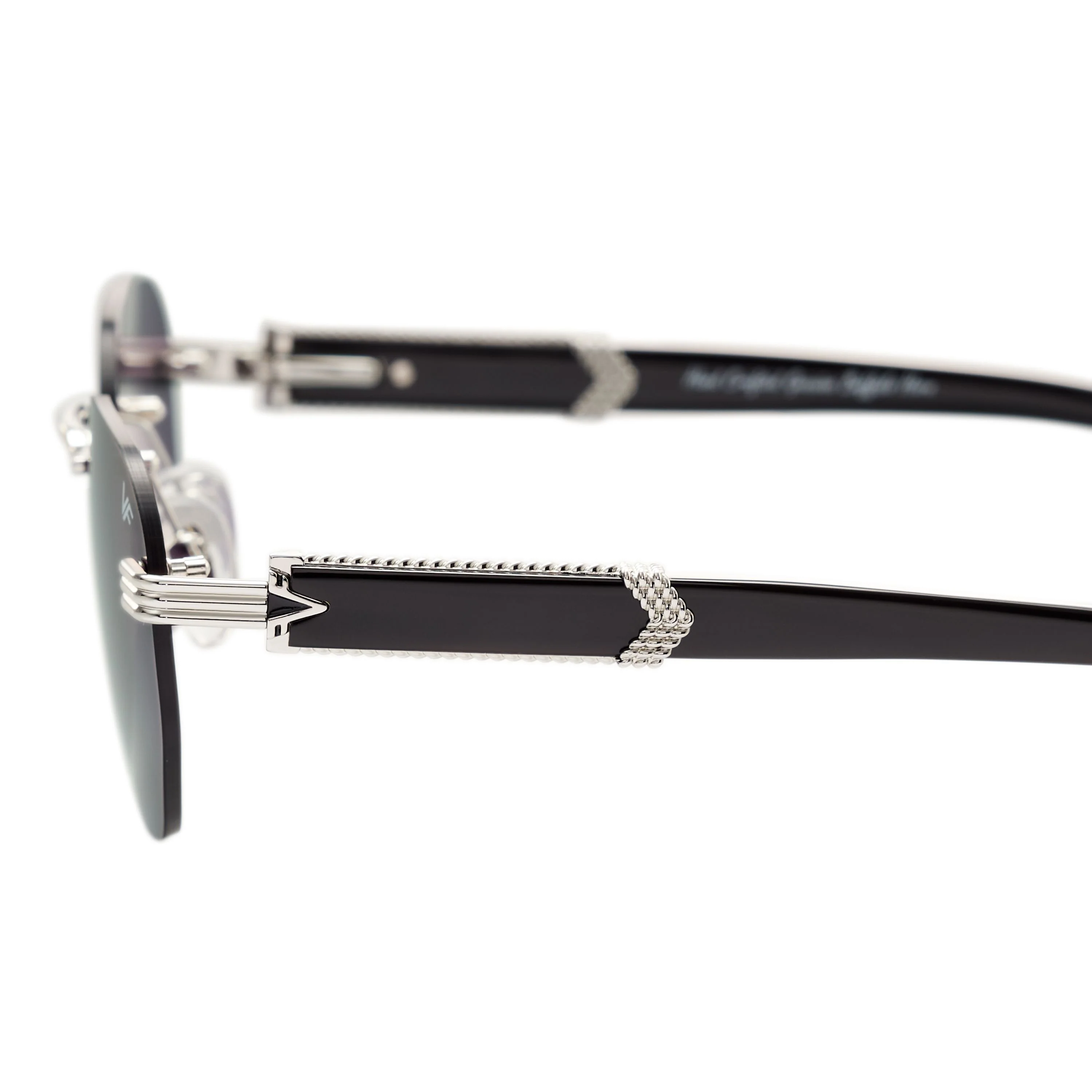 Detroit Player Buffs Rimless Black Buffalo Horn 24KT White Gold - Image 13