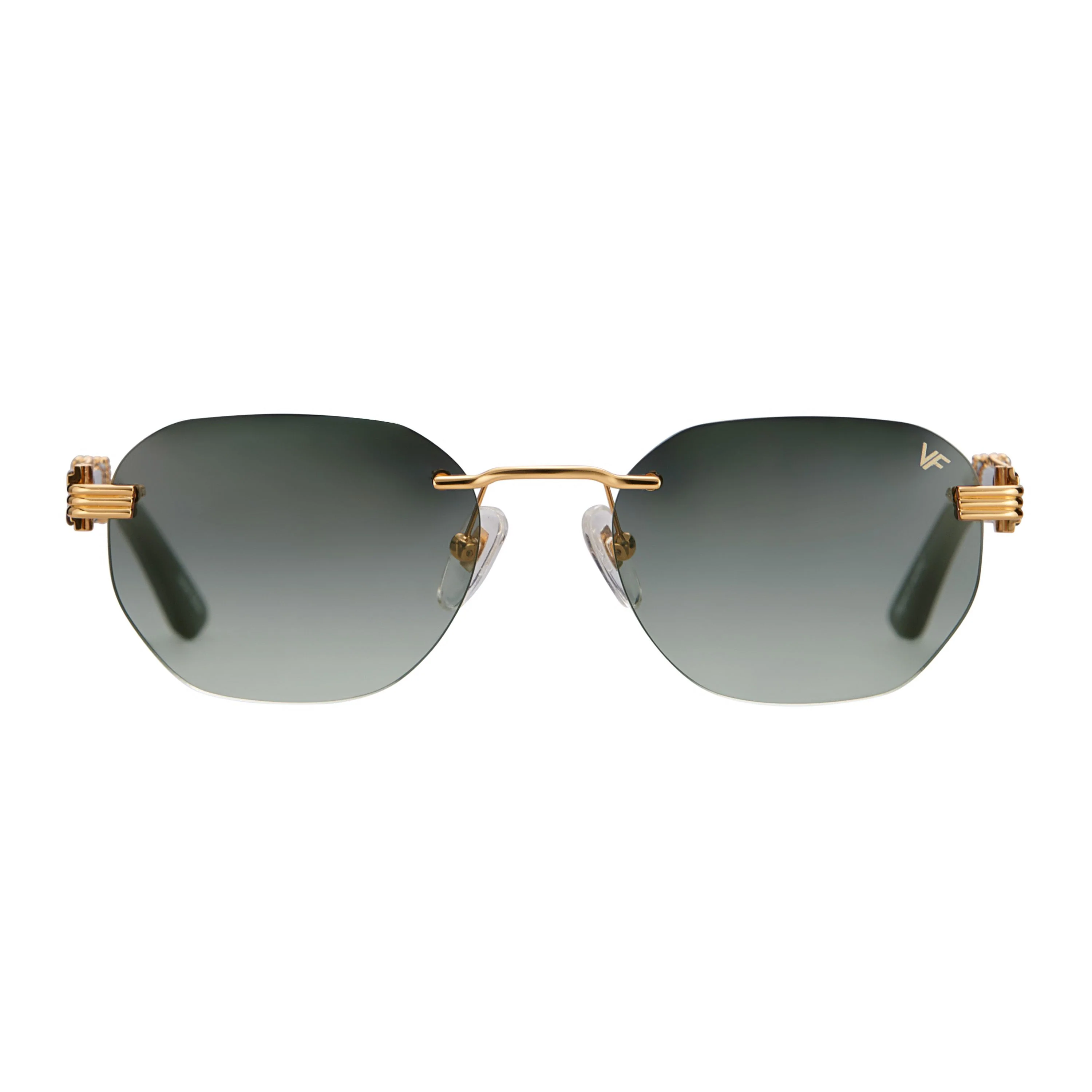 Detroit Player Buffs Rimless Black/Ivory Buffalo Horn 24KT Gold - Image 10