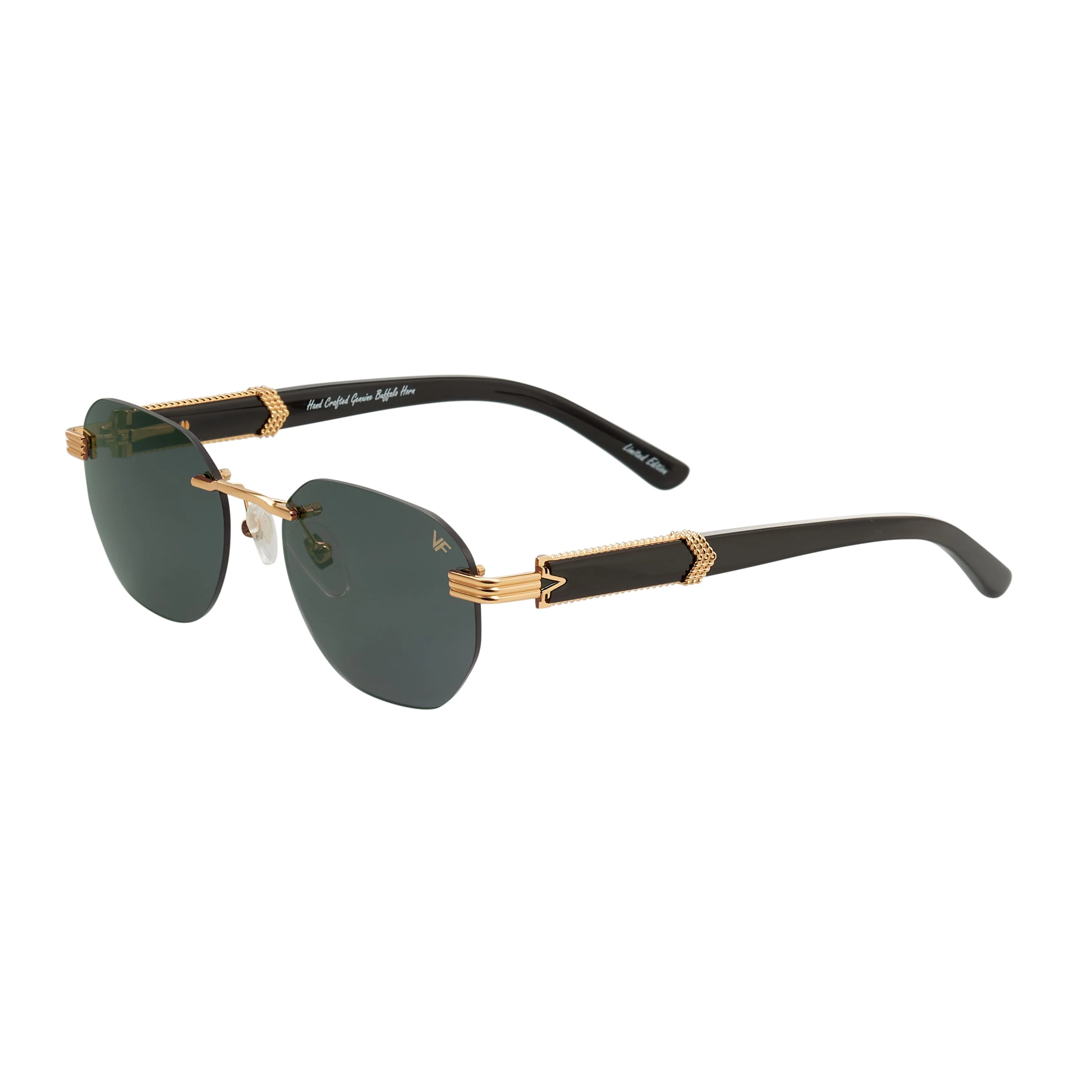Detroit Player Buffs Rimless Black Buffalo Horn 24KT Gold - Image 11