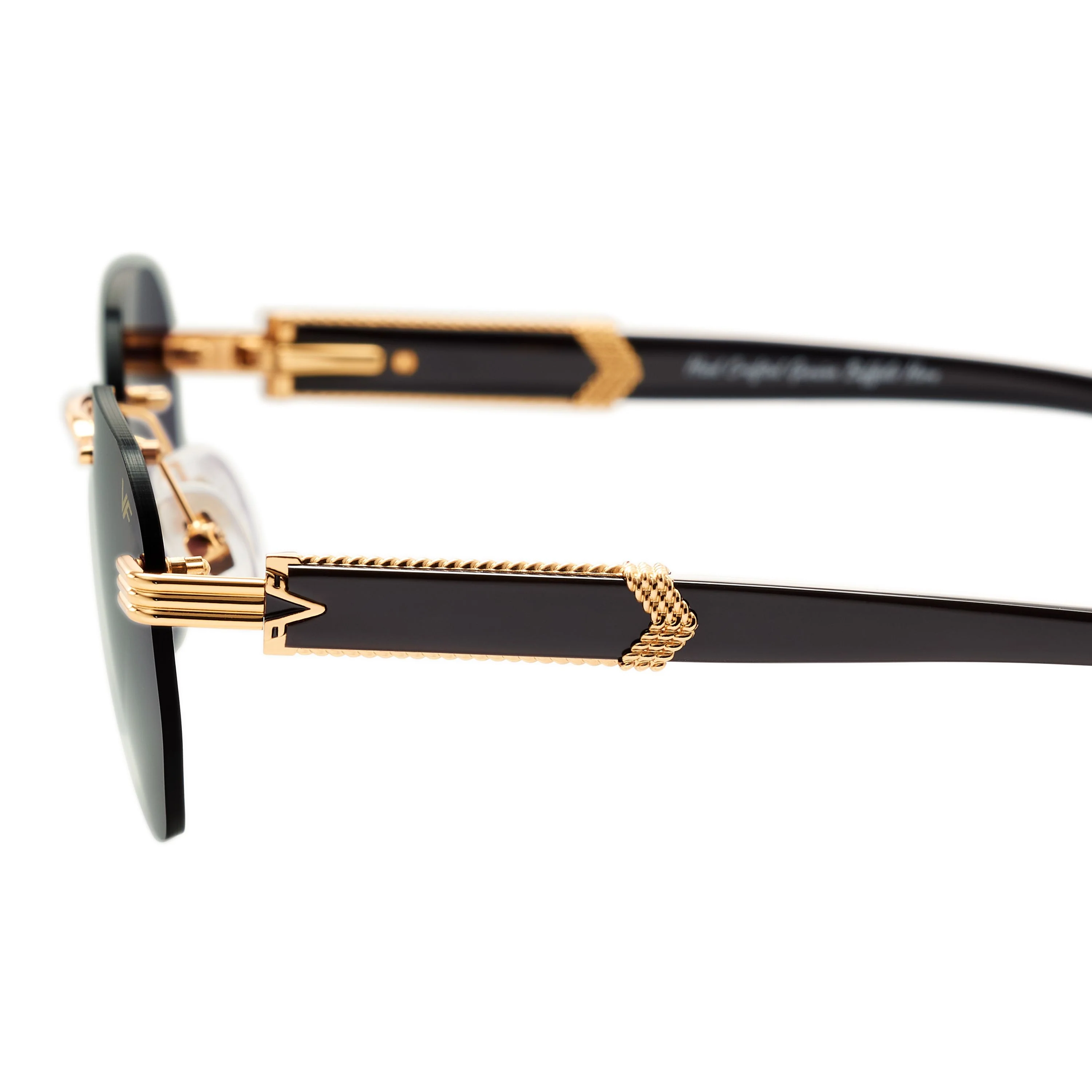 Detroit Player Buffs Rimless Black Buffalo Horn 24KT Gold - Image 12