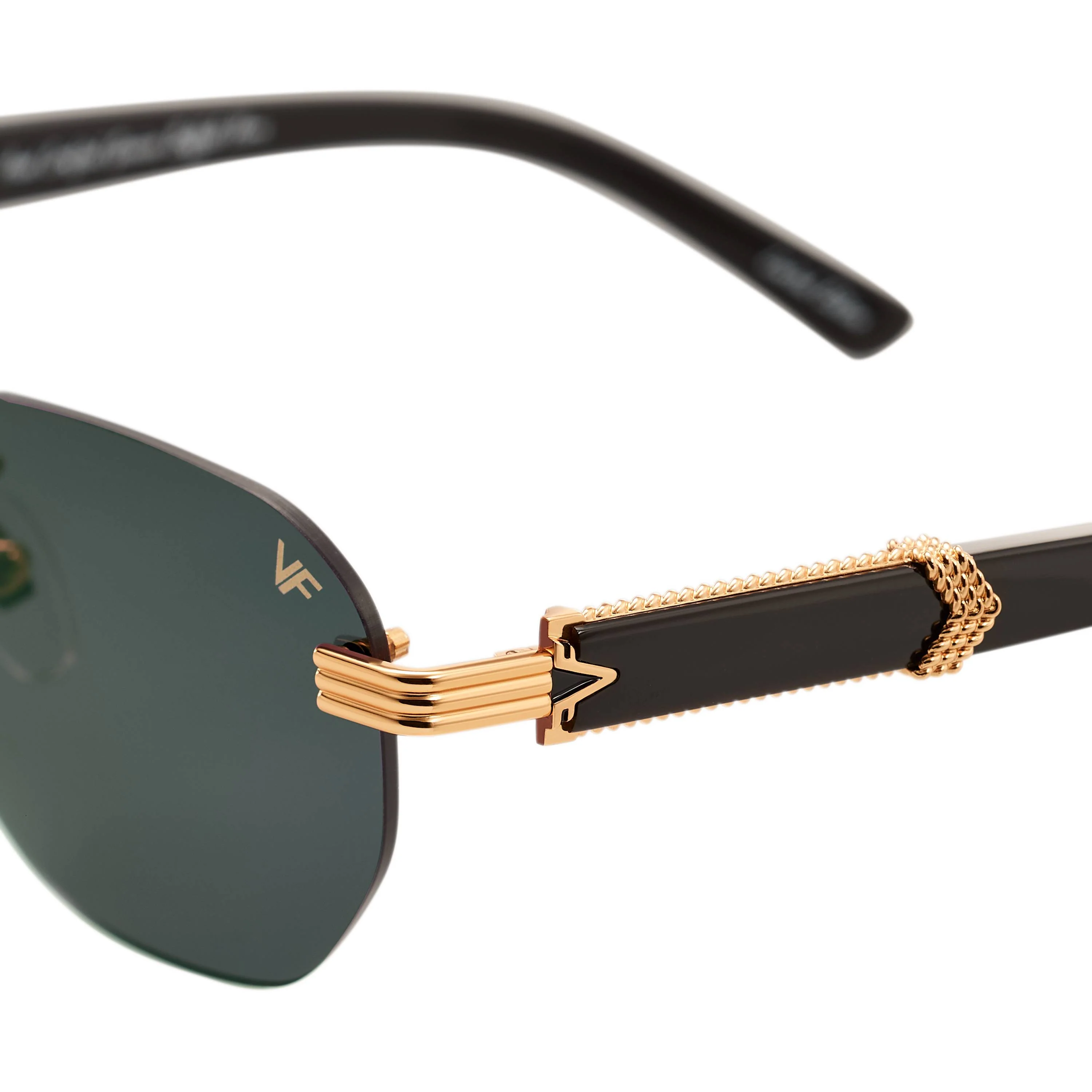 Detroit Player Buffs Rimless Black Buffalo Horn 24KT Gold - Image 13