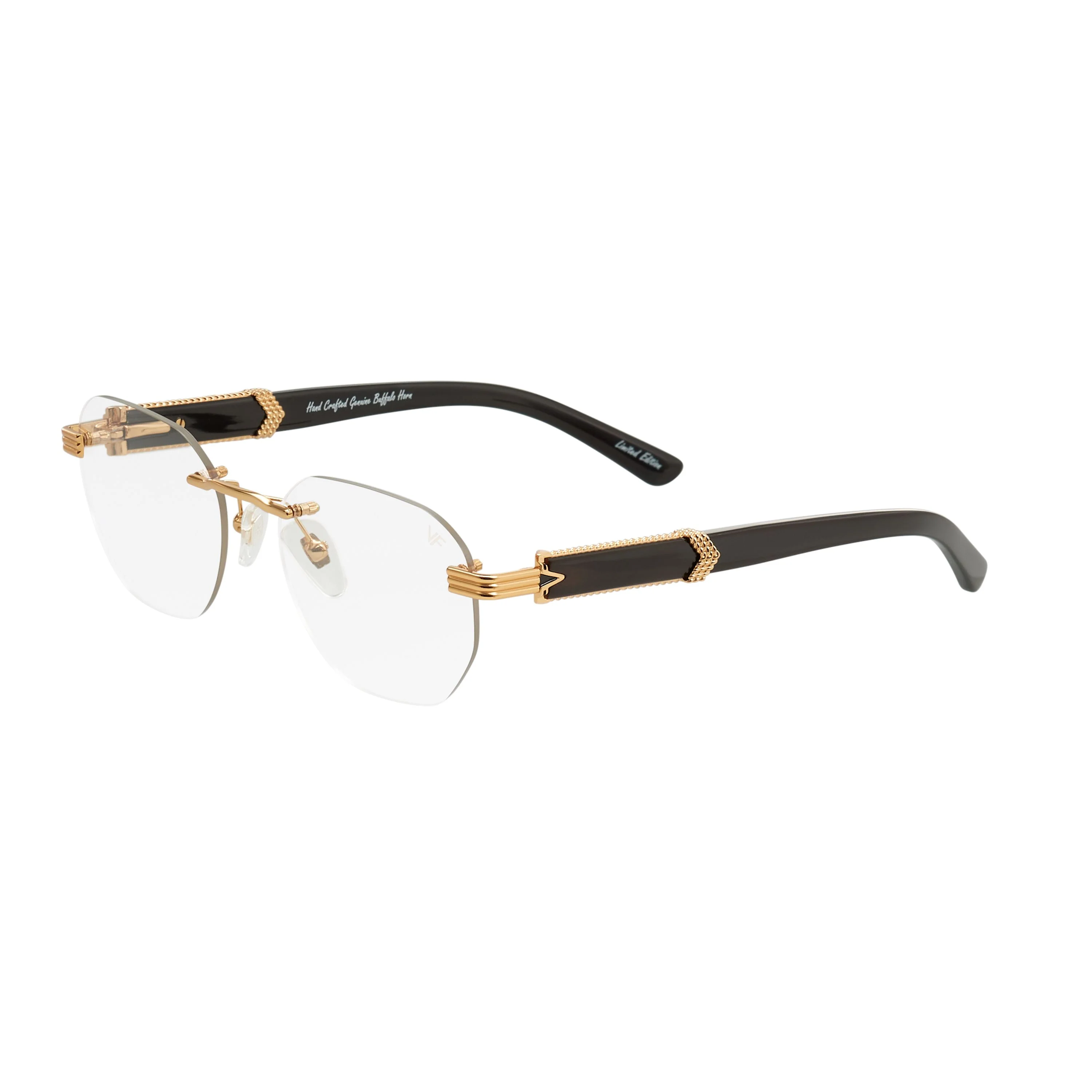 Detroit Player Buffs Rimless Black Buffalo Horn 24KT Gold - Image 17