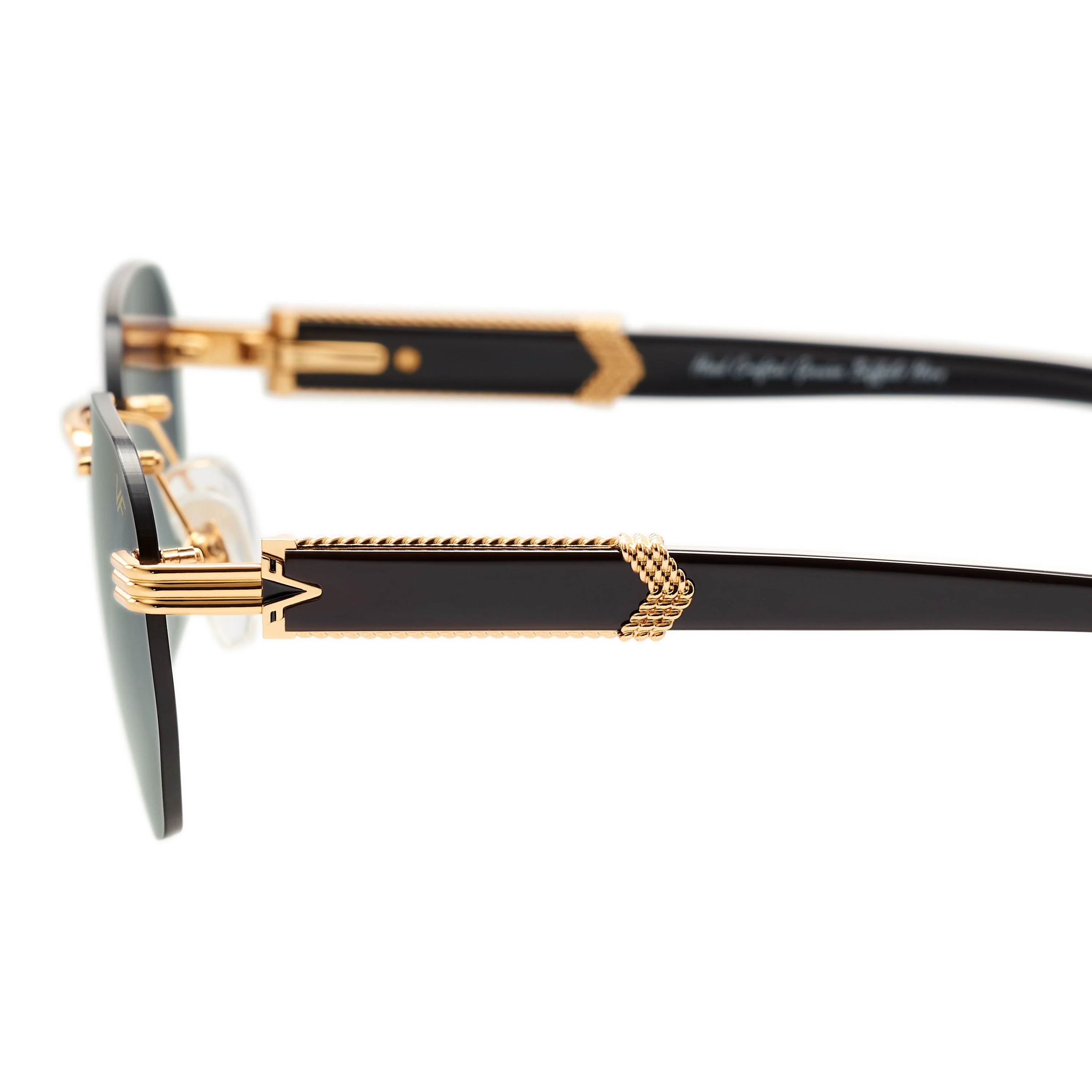Detroit Player Buffs Rimless Black Buffalo Horn 24KT Gold - Image 3