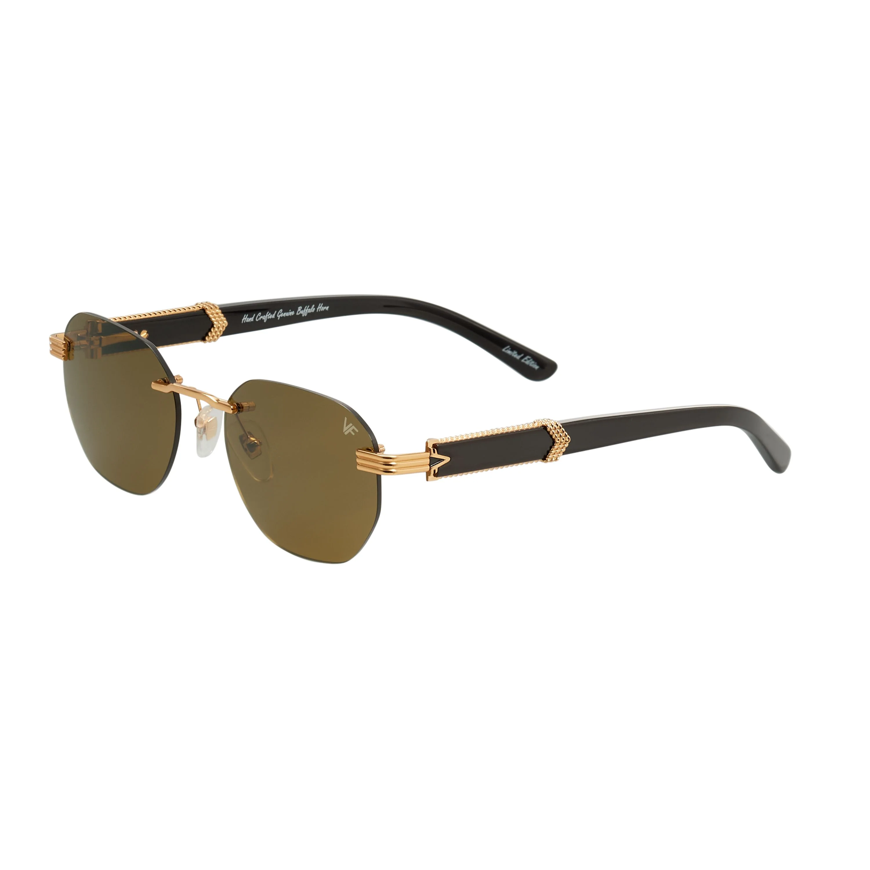 Detroit Player Buffs Rimless Black Buffalo Horn 24KT Gold - Image 6