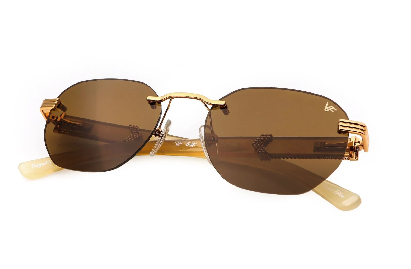 Detroit Player Buffs Rimless Ivory Buffalo Horn 24KT Gold - Image 15