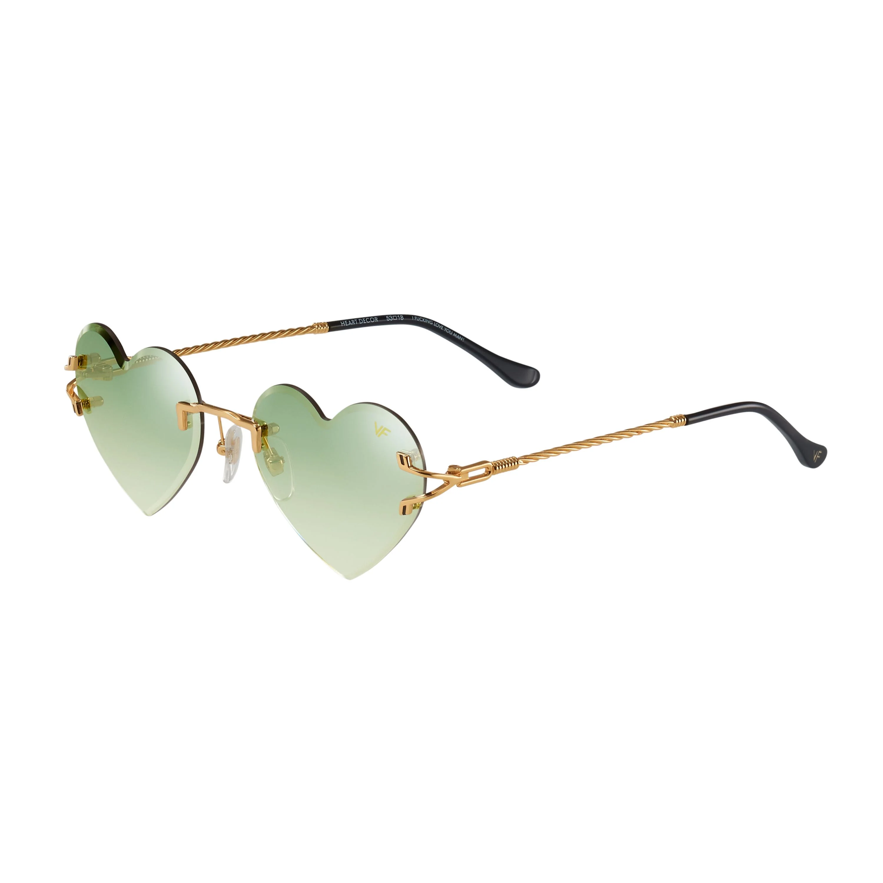 Heart Decor Rimless Drill Mount 24KT Gold - Image 4