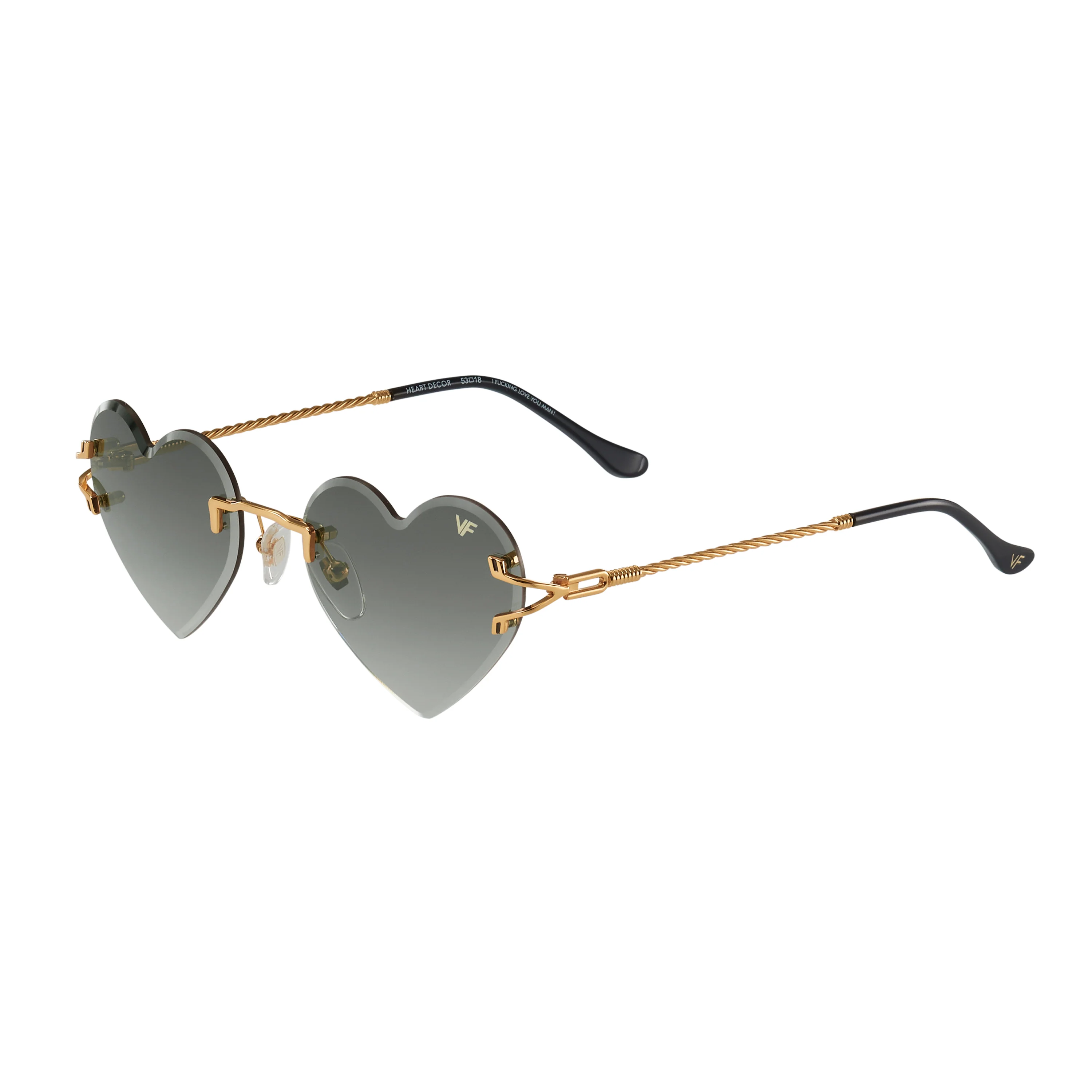 Heart Decor Rimless Drill Mount 24KT Gold - Image 6