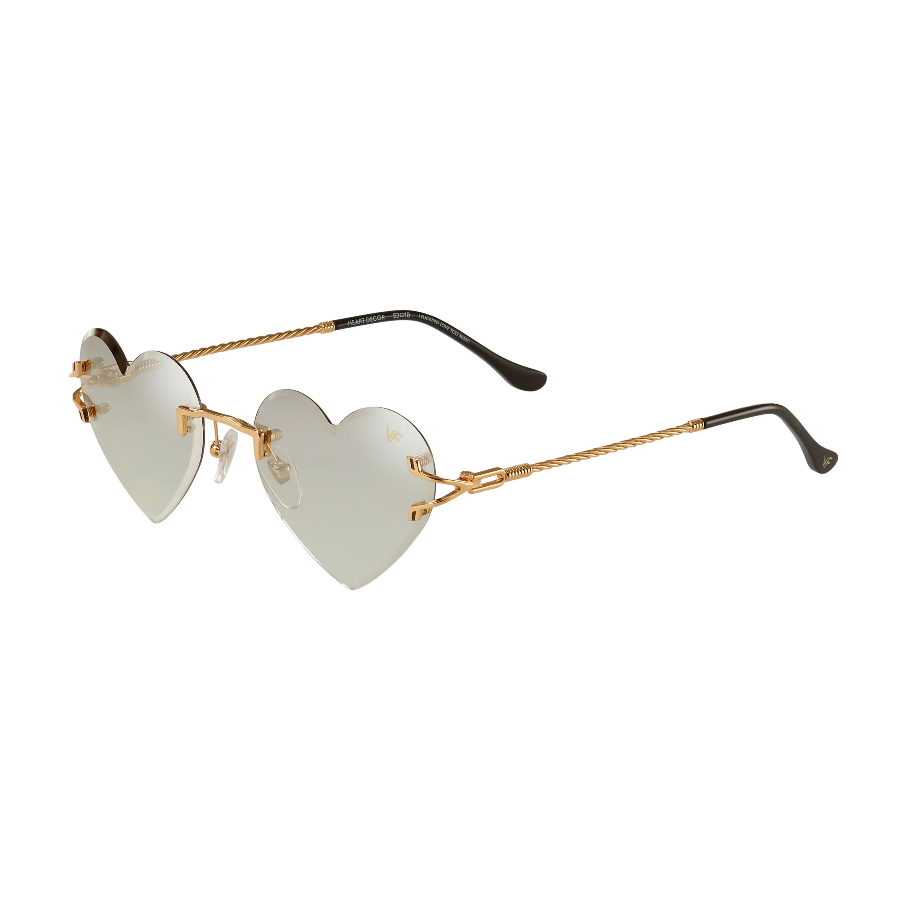 Heart Decor Rimless Drill Mount 24KT Gold - Image 8